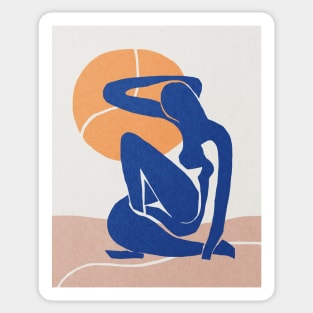 Blue nude under the sun Henri Matisse abstract art Sticker